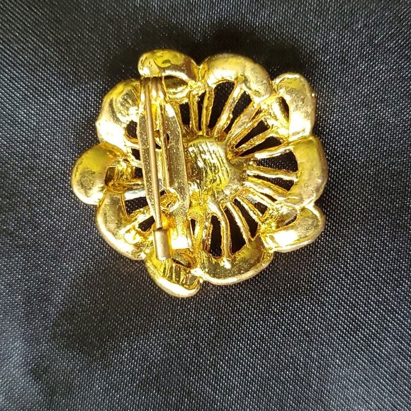 VINTAGE Gold and Blue Brooch - Picture 4 of 4